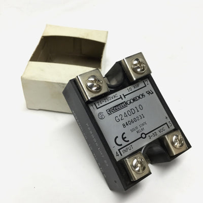 New Crouzet Gordos G240D10 Solid State Relay 10A SSR 280VAC Rating, 3-32VDC Coil