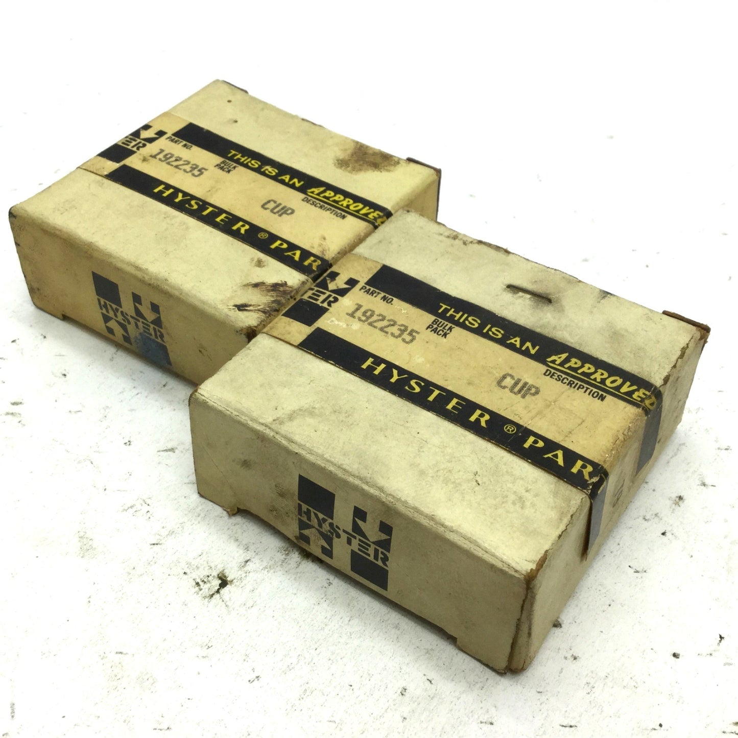 New Lot of 2 Hyster 192235 Cone Bearing Cup KM8451C Steel, OD: 2.25" ID: 1.67"