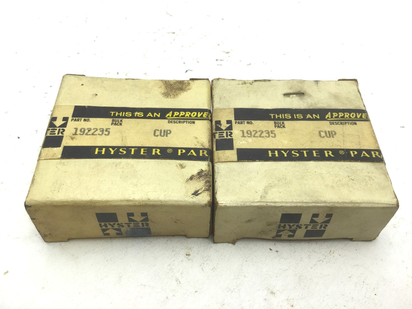 New Lot of 2 Hyster 192235 Cone Bearing Cup KM8451C Steel, OD: 2.25" ID: 1.67"