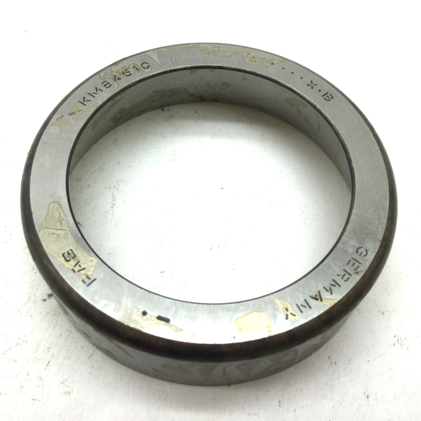 New Lot of 2 Hyster 192235 Cone Bearing Cup KM8451C Steel, OD: 2.25" ID: 1.67"