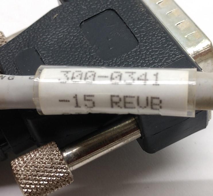 Used Cognex 300-0341-15 Ethernet Cable, 15-Pin Male D-Sub to RJ-45, 15' Long