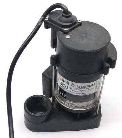 Used Bell & Gossett SP0211V Submersible Pump, 1/4HP, 2.4A Max, 1 Phase, 115V, 60Hz