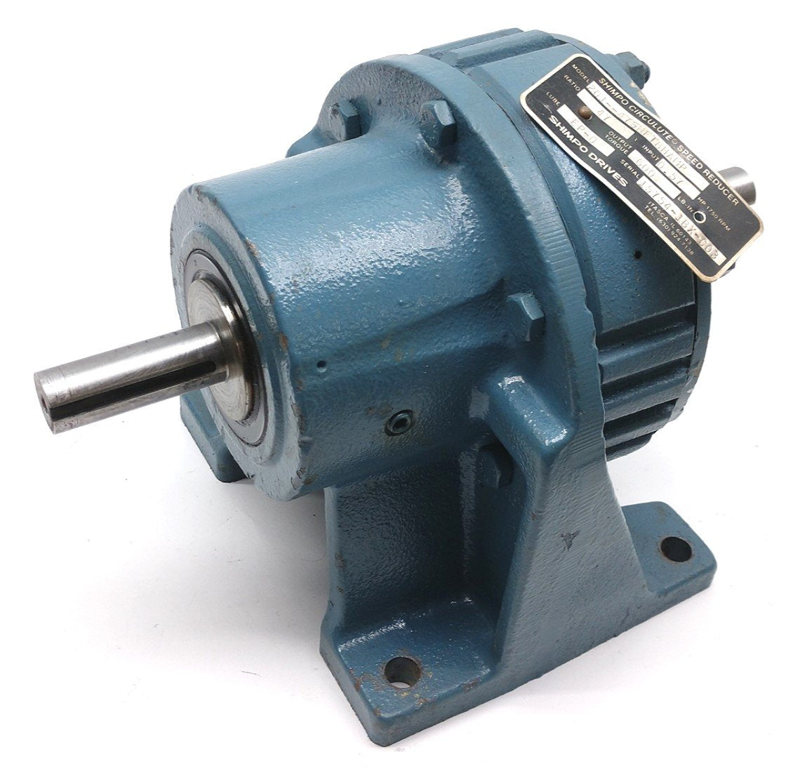 Used Shimpo 201-47SHFTBHAMP Speed Reducer, Ratio: 47:1, 600LB-IN, 0.57HP @1750RPM