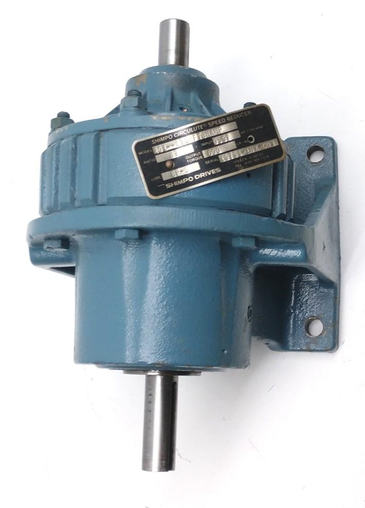 Used Shimpo 201-47SHFTBHAMP Speed Reducer, Ratio: 47:1, 600LB-IN, 0.57HP @1750RPM