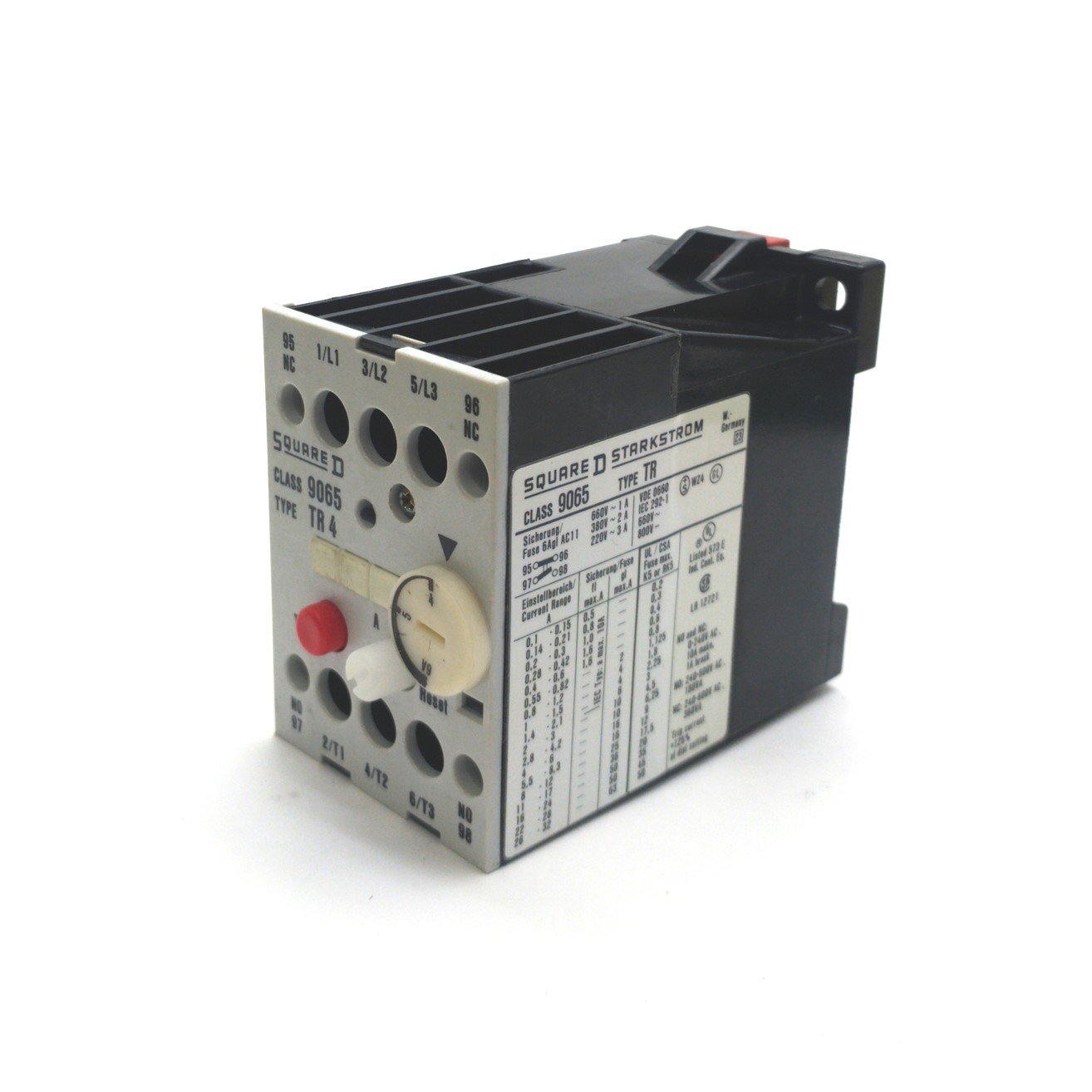 New Square D 9065 TR4 Overload Relay, 4-6A, 3-Pole, NO/NC, 600VAC/300VDC
