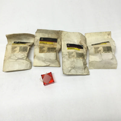 New – Open box Lot of 4 General Electric CR104MG019 Pushbutton Switch Lens Cap, Red