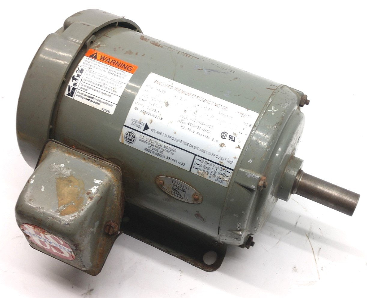 Used US Electrical Motors A425B Enclosed Premium Efficiency Motor FR-145T 230/460V