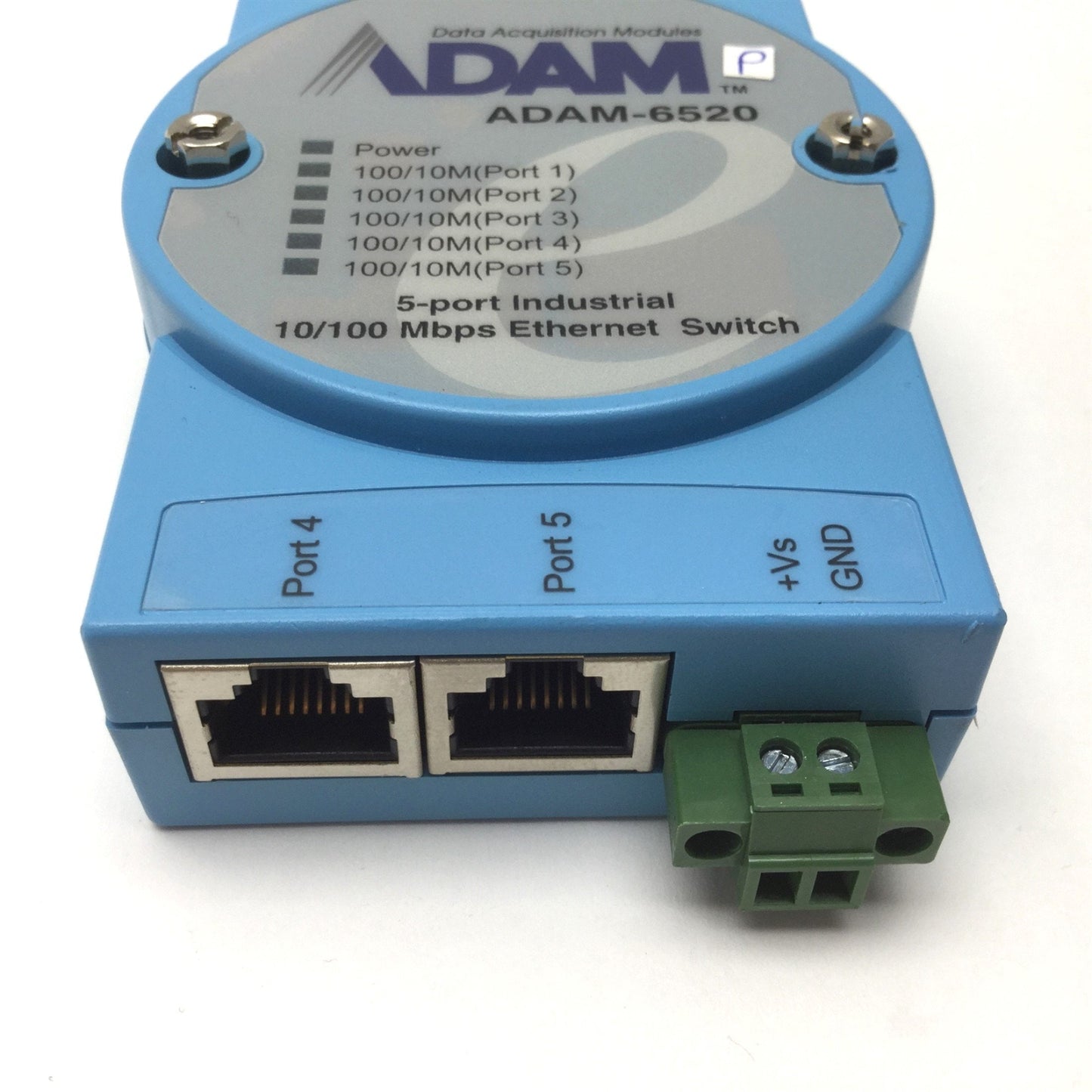Used Advantech ADAM-6520 5-Port Industrial Ethernet Switch 10/100Mbps RJ-45, 10-30VDC