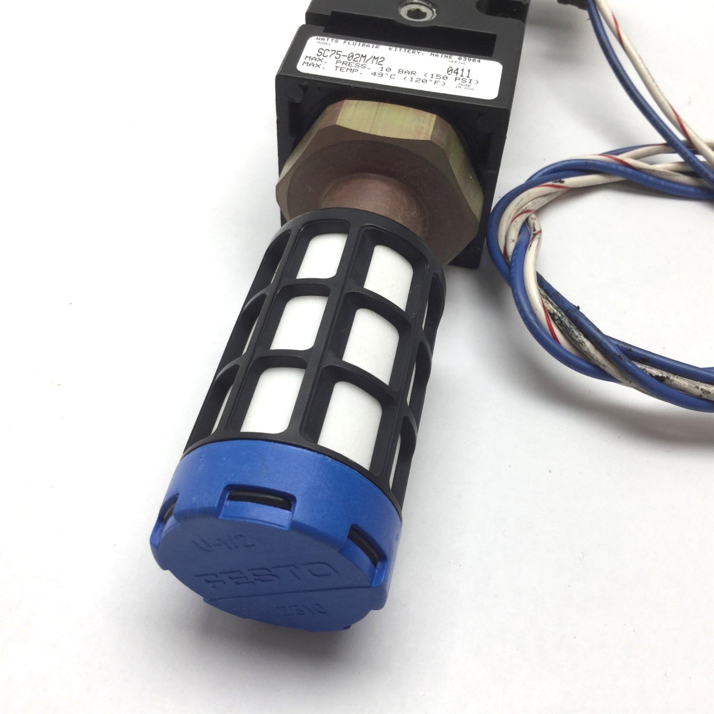 Used Parker Watts Fluidair SC75-02M/M2 Soft Start/Quick Dump, 24VDC/48VAC, 1/4" Ports