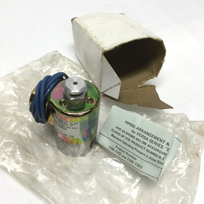 New – Open box Versa ESM-8202-44-3TC-14 Three Way Multi Purpose Solenoid Valve, 120VAC, 100psi