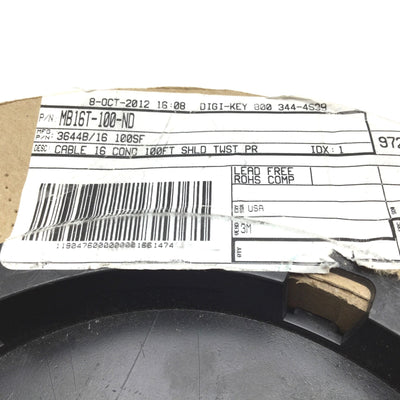 Used 3M MB16T-100-ND 16-Conductor Cable Spool, Length: ~70 Feet, Wire Size: 28 AWG