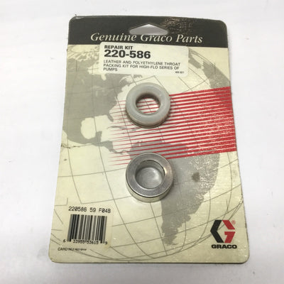 New Graco 220-586 HIGH-FLO Pump Throat Packing Repair Kit Leather/UHMW Polyethylene