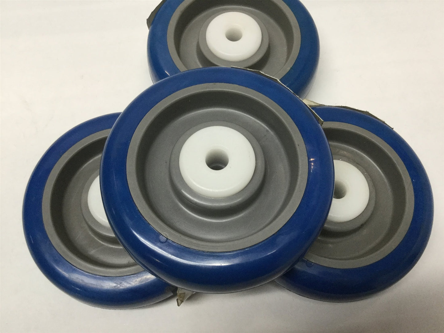 New – Open box Lot of 4 1KB11 Caster Wheels 4" Dia x 1-1/4" W, 3/8" Axle Bore, 275lb Load