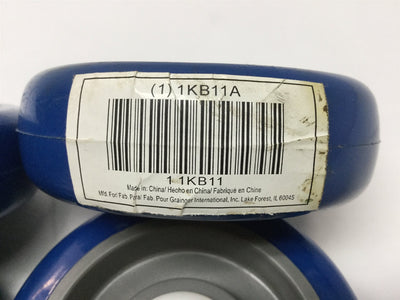 New – Open box Lot of 4 1KB11 Caster Wheels 4" Dia x 1-1/4" W, 3/8" Axle Bore, 275lb Load