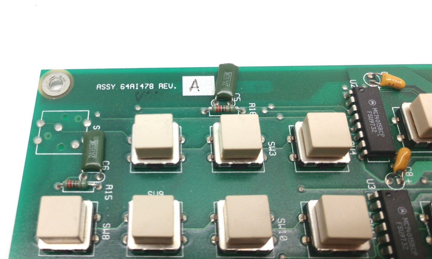 Used Olec 64AI478 Rev A Interface/Display Board, FAB 17AI478 Rev B, 15 PIN Male