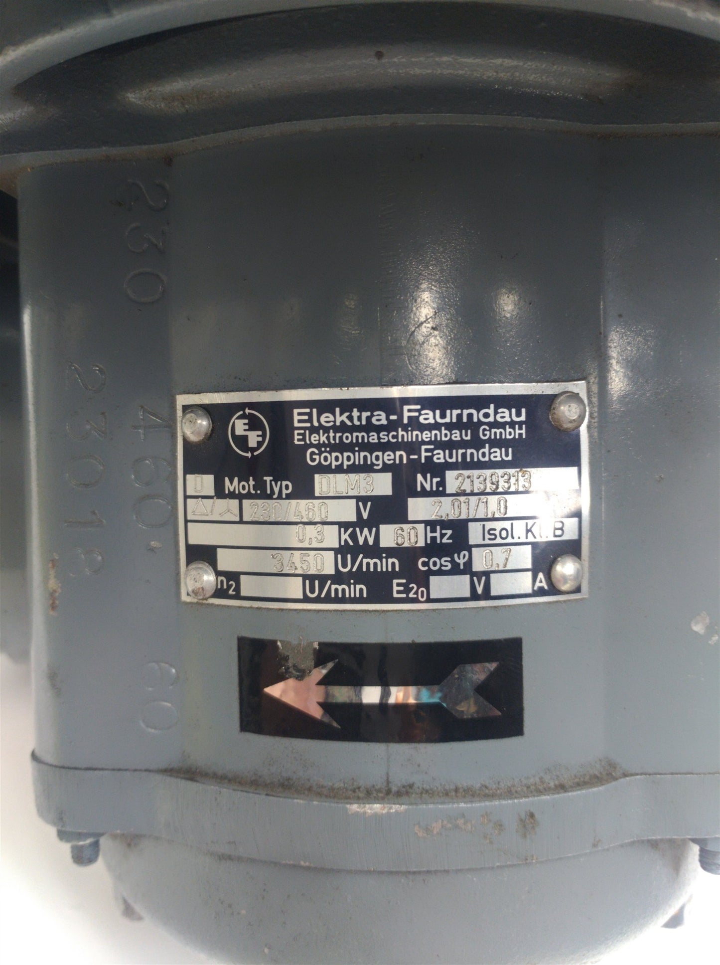 Used Elektra-Faurndau DLM3 Fan & Housing Blade? 11" Housing? 16?" .3KW 3450RPM 230VAC
