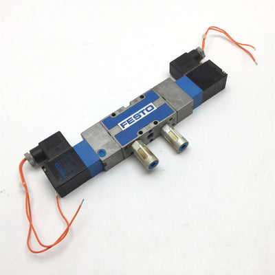 Used Festo MVH-5/3G-1/8-B Solenoid Valve, 3-Position 5-Port, Voltage: 20.4-26.4VDC