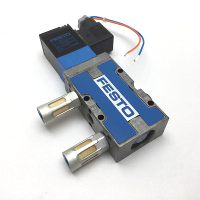 Used Festo MVH-5-1/8-S Solenoid Valve, 2-Position 5-Port, Voltage: 20.4-26.4VDC