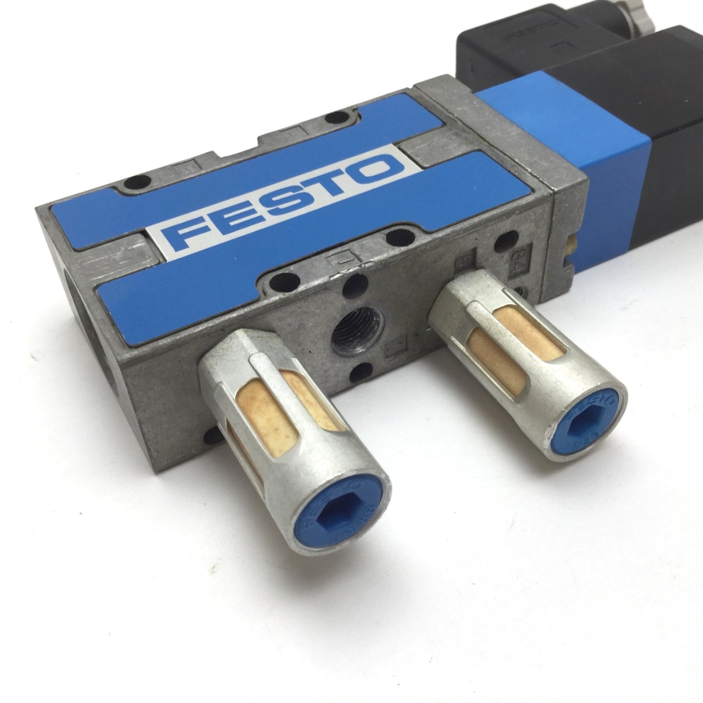 Used Festo MVH-5-1/8-S Solenoid Valve, 2-Position 5-Port, Voltage: 20.4-26.4VDC