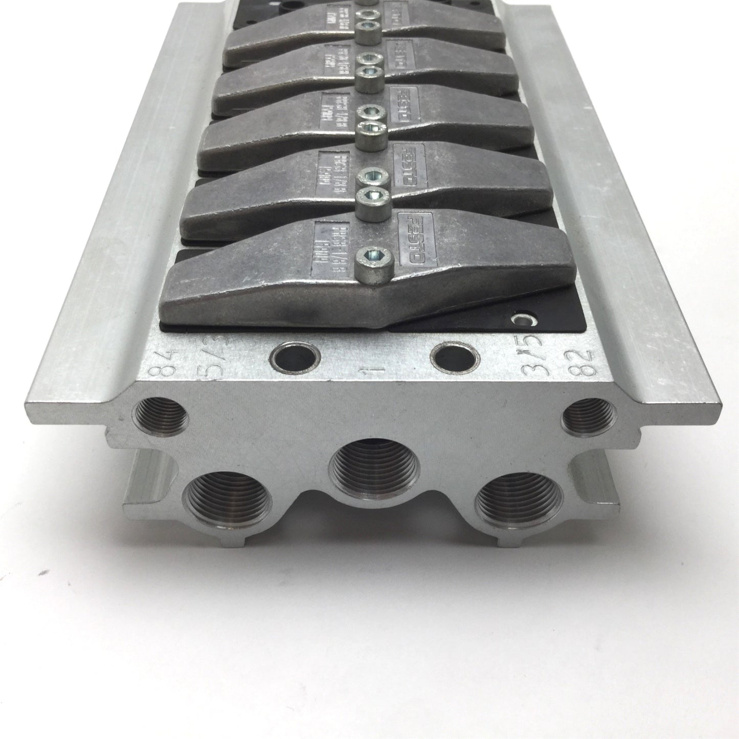 Used Festo PRS-1/8-6-BB Manifold for 6 Valves, Ports: G3/8, Pilot Ports: G1/8