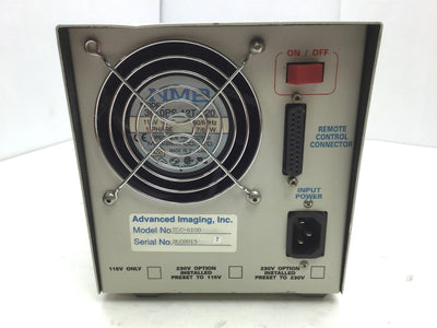 Used Advanced Imaging DLC-6100 Fiber Optic Light Source Current LCD, 18mm Out, 115VAC