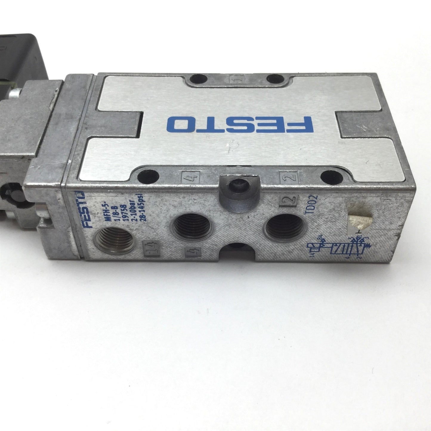 Used Festo MFH-5-1/8-B Solenoid Valve, 2-Position 4-Port, Pressure: 28-145psi
