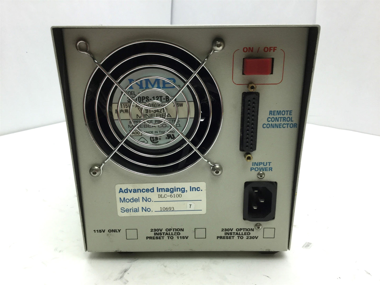 Used Advanced Imaging DLC-6100 Fiber Optic Light Source Current LCD, 8mm Out, 115VAC