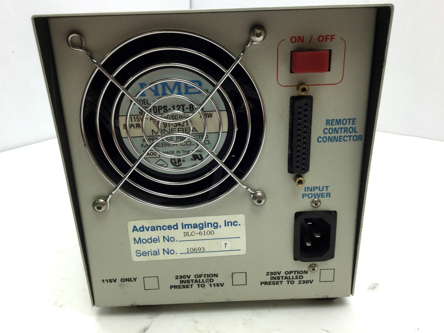 Used Advanced Imaging DLC-6100 Fiber Optic Light Source Current LCD, 8mm Out, 115VAC