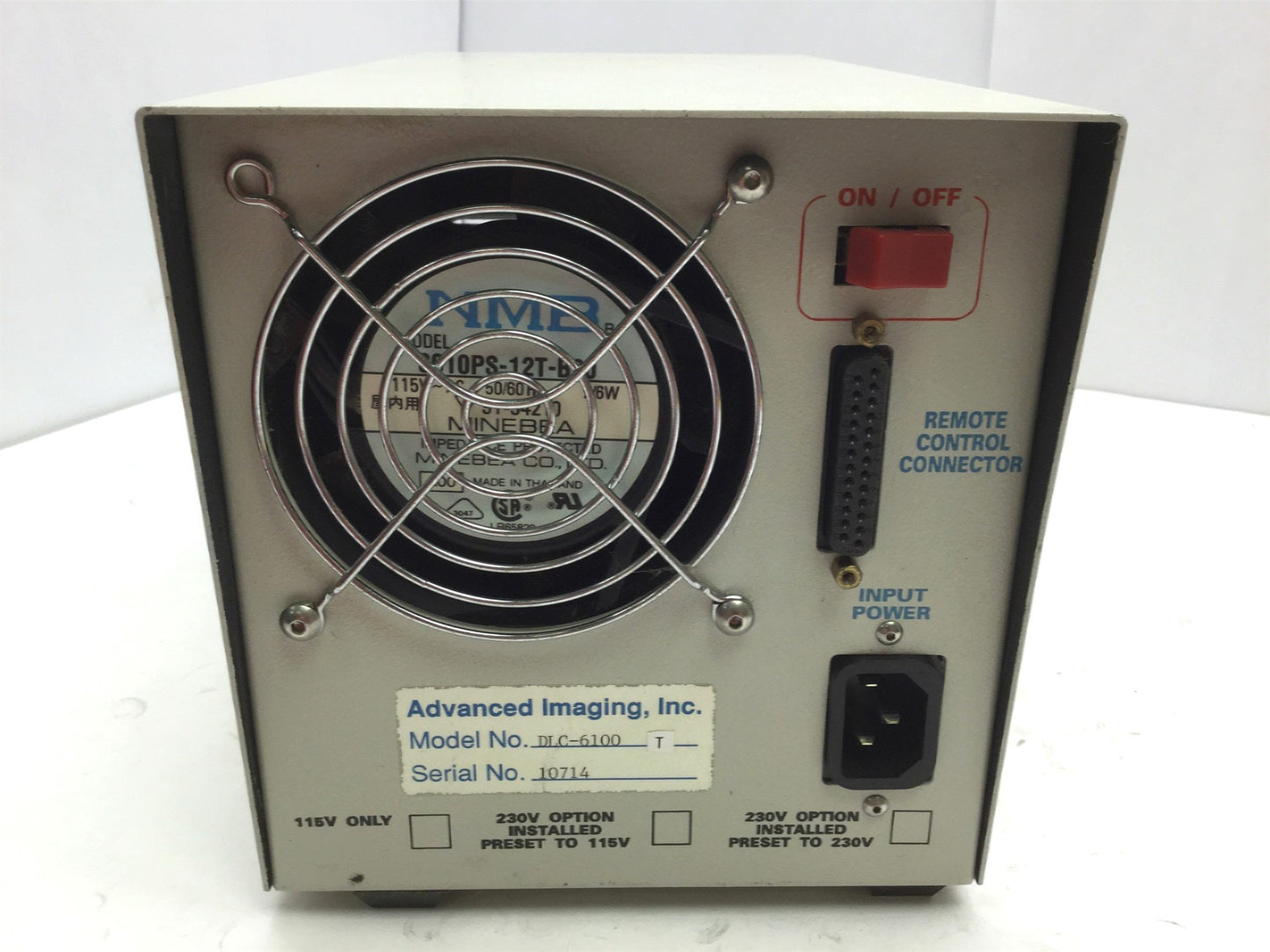 Used Advanced Imaging DLC-6100 Fiber Optic Light Source Current LCD, 115VAC, 18mm Out