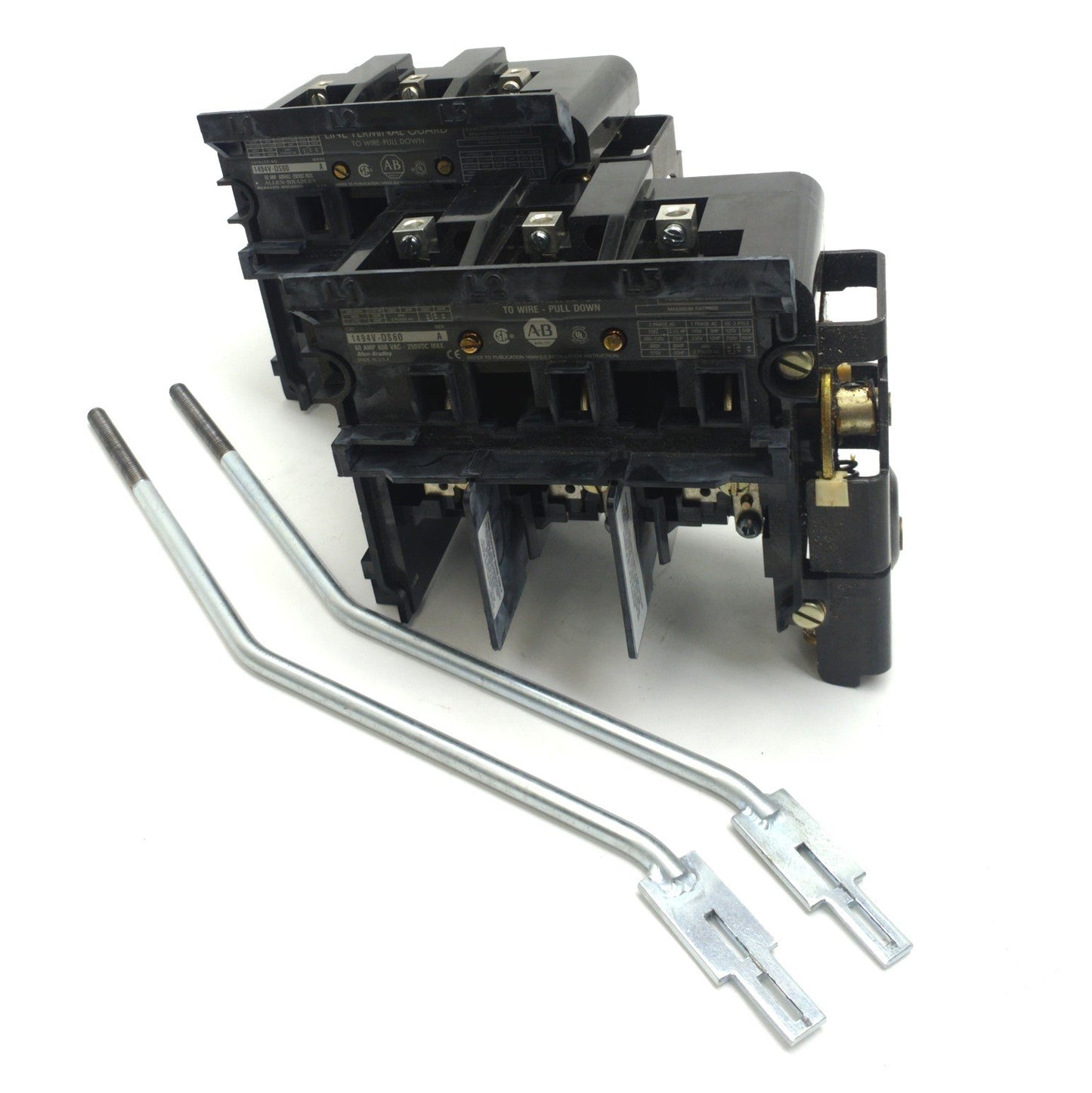 Used Lot of 2 1494V-DS60 Allen-Bradley Line Terminal Guard, 3-Pole, 600VAC/250VDC 60A