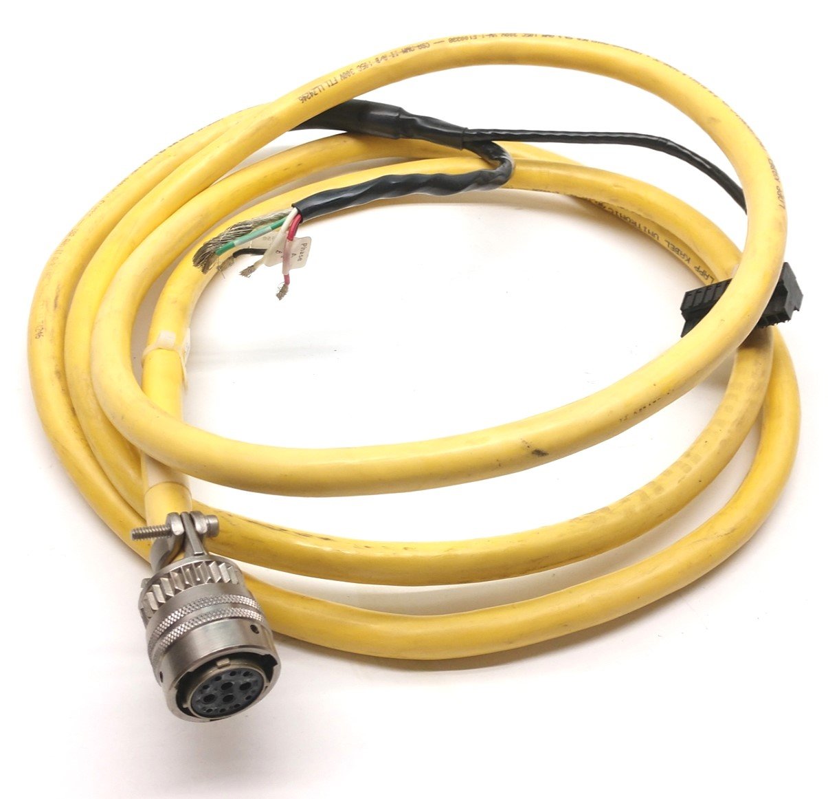 Used Parker 71-017677-10 Rev-C Cable, 12-Pin Connection to Flying Leads, 8' Long