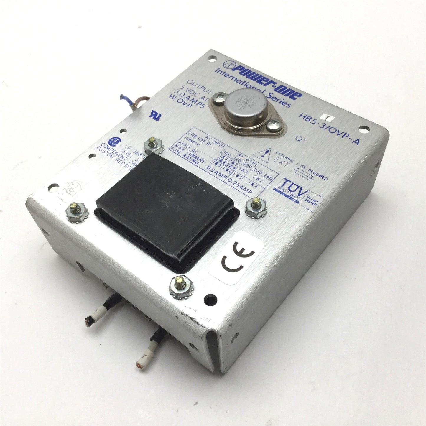 Used Power One HBS-3/OVP-A Power Supply, Input: 100-120/220-240VAC, Output: 5VDC 3A