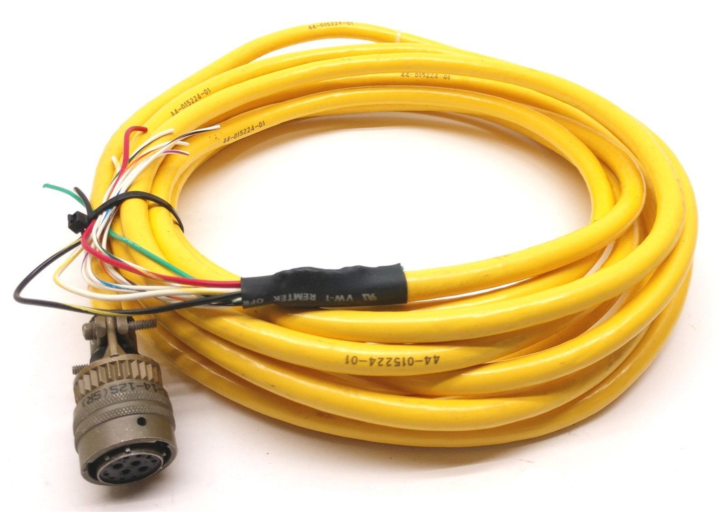 Used Parker 71-015017-25 Motor Power & Hall Effect Cable, MS Round 12-Pin, 18' Long