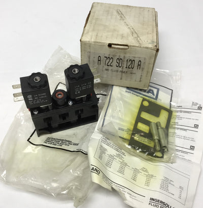 New – Open box Ingersoll Rand A722SD-120-A Solenoid Air Control Valve 3-Position, 120VAC Coils