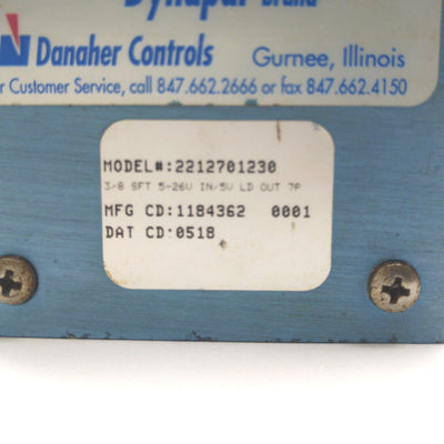 Used Danaher 2212701230 Dynapar Encoder, 5VDC Out, 5-26VDC In, 7-Pin Round Connector