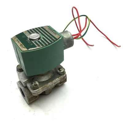 Used Asco 8210G87 Red Hat Solenoid Valve, Ports: 0.5" NPT, Voltage: 120VAC