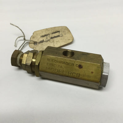 New – Open box Conrader RCB Unloader Pilot Valve, 20-80psi, 1/4" NPT IN, 1/8" NPT OUT