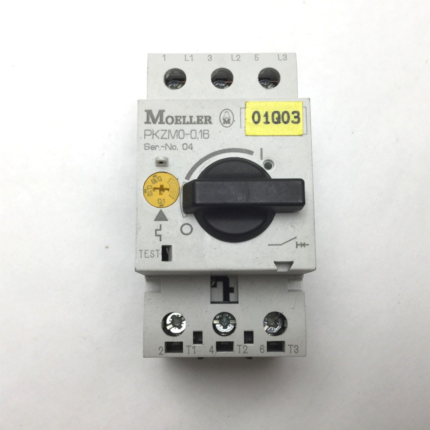 Used Moeller PKZM0-0,16 Motor Protector Circuit Breaker, Current Range: 0.1-0.16A