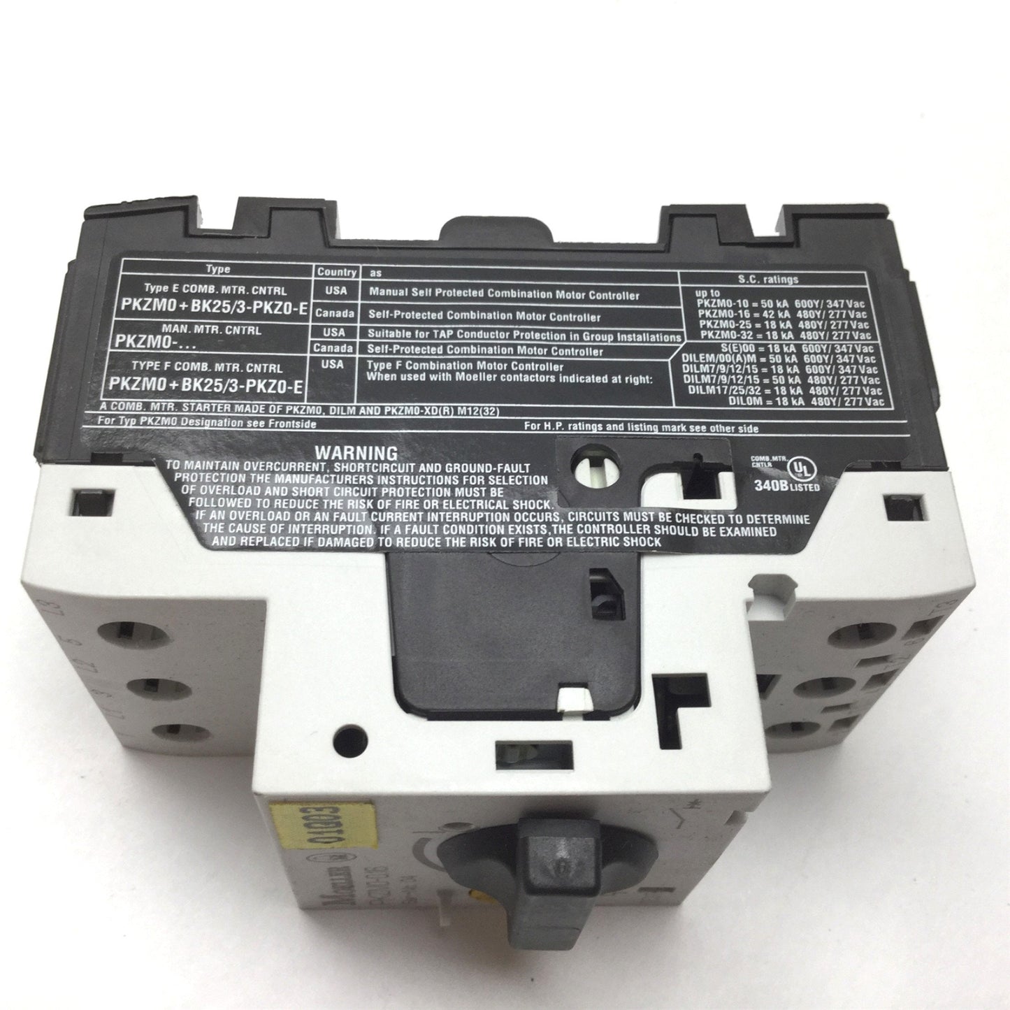 Used Moeller PKZM0-0,16 Motor Protector Circuit Breaker, Current Range: 0.1-0.16A
