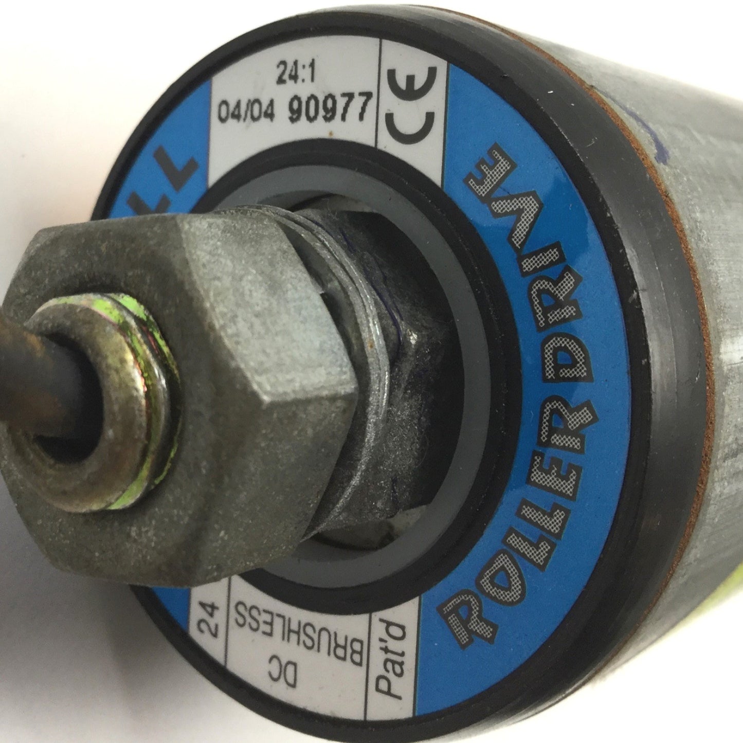 Used Interroll 90977 Roller Drive With Idler Pulley, 24VDC, Ratio: 24:1, 1.9" x 12"