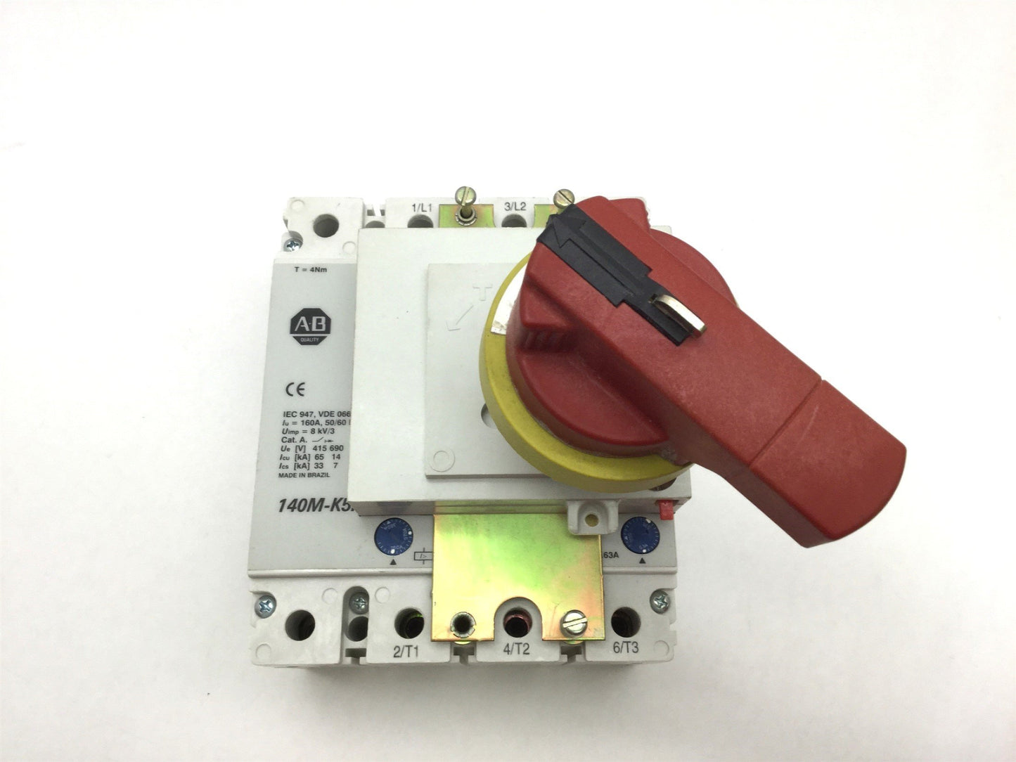 Used Allen Bradley 140M-K5F4-C63 Circuit Breaker, Voltage: 400VAC 50/60Hz 160A 4 Pole