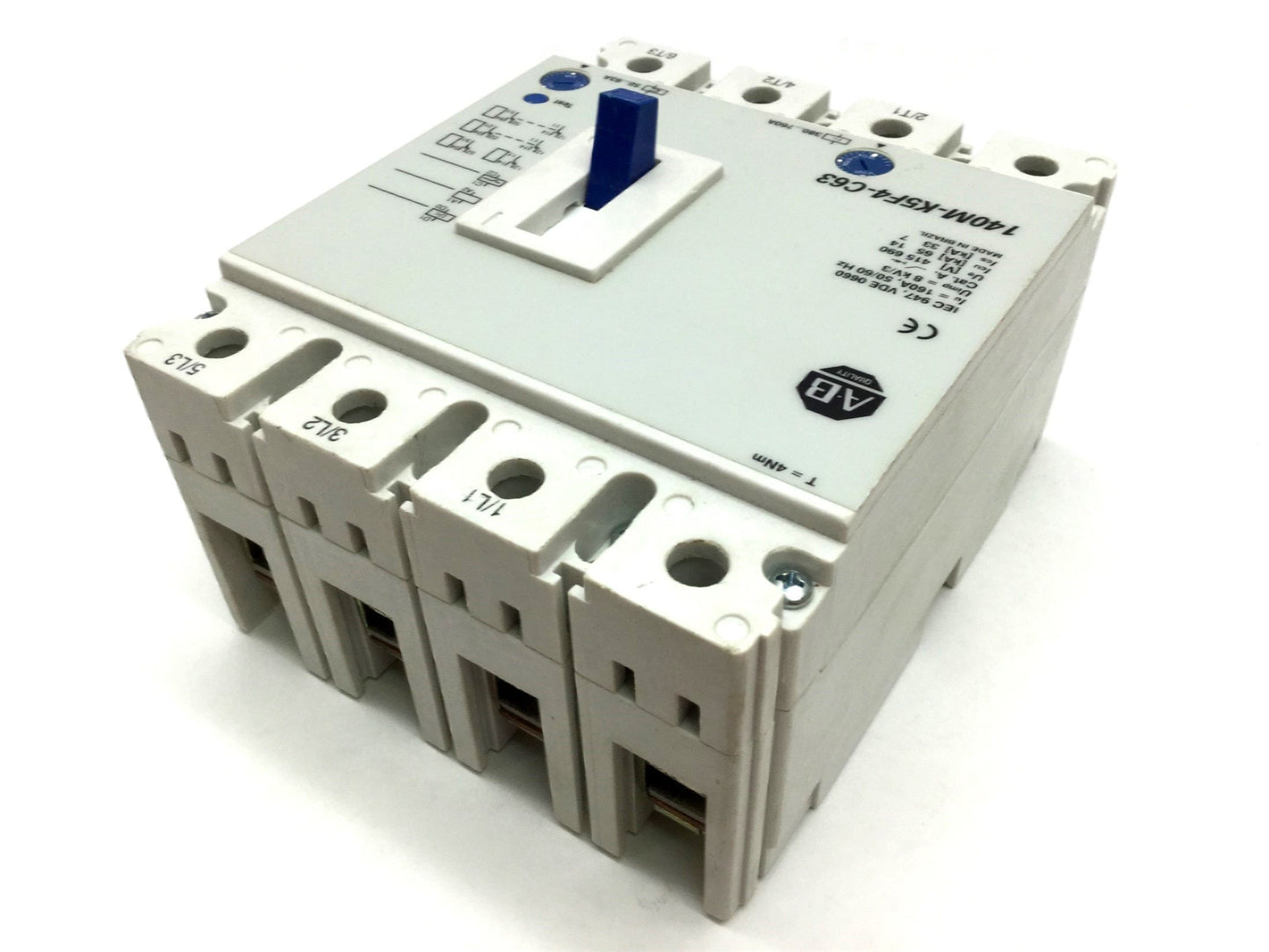 Used Allen Bradley 140M-K5F4-C63 Circuit Breaker, Voltage: 400VAC 50/60Hz 160A 4 Pole