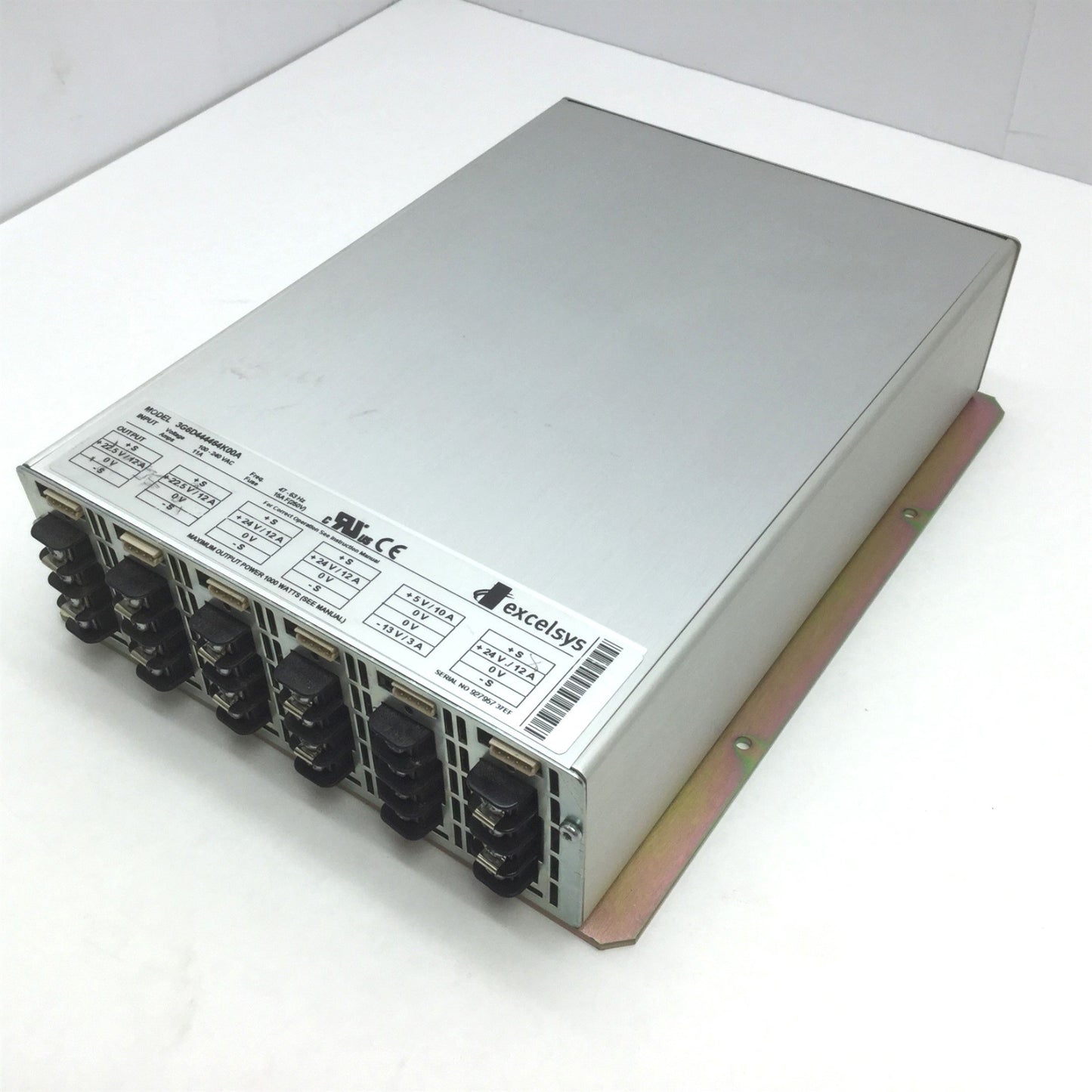 Used Excelsys 3G6D444464K00A Power Supply, 6 Slot, 22.5, 24, and 5 VDC, 1000 Watts