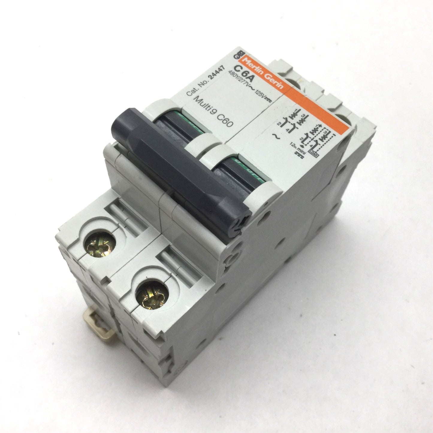 Used Lot of 2 Merlin Gerin Multi9 C60 Circuit Breakers, 2-Pole, C-Curve, Rating: 6A