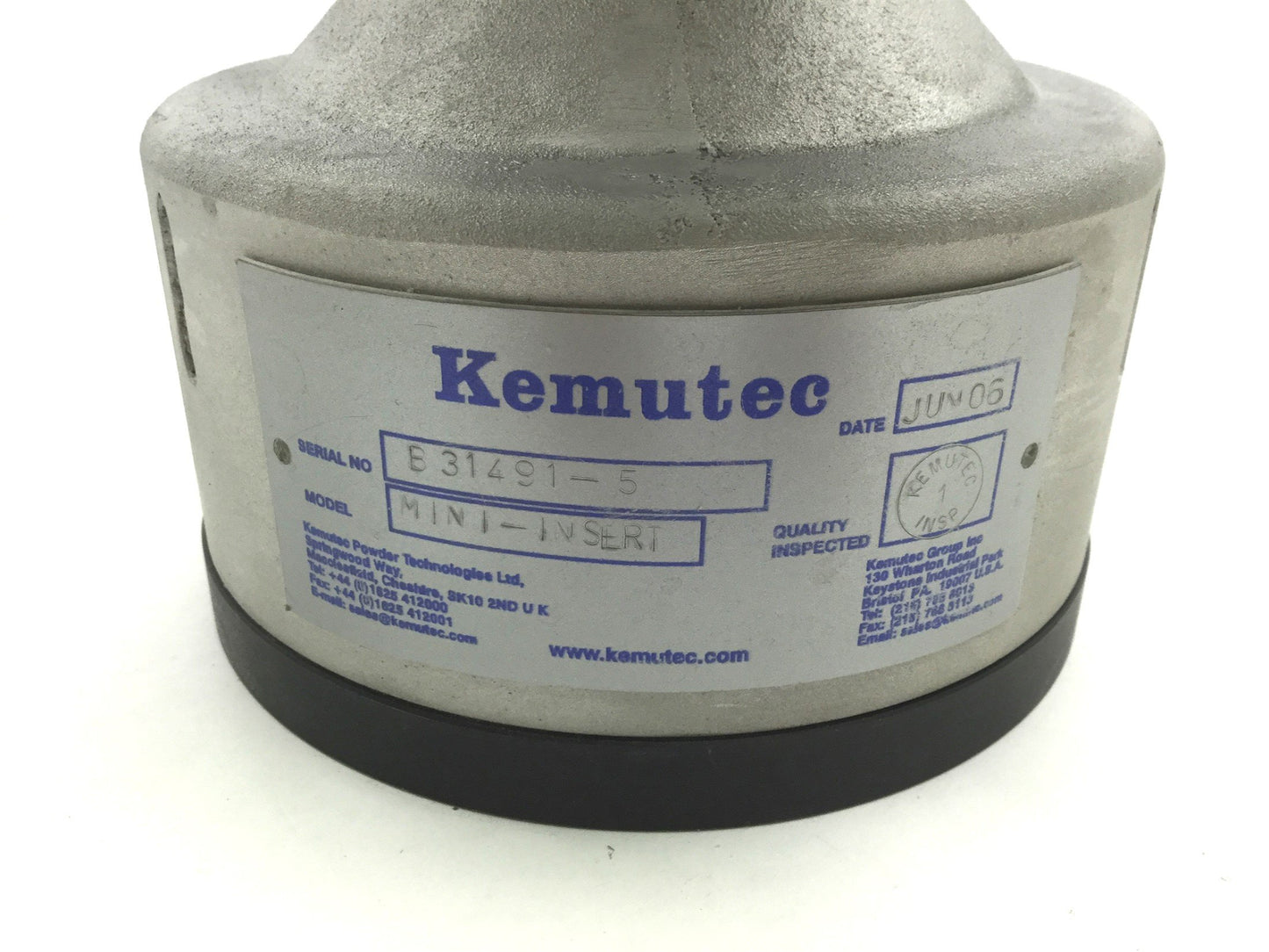 Used Kemutec MINI-INSERT Powerder Mixer Agitator Screw, Blades: 10.5", Screw OD: 2.5"