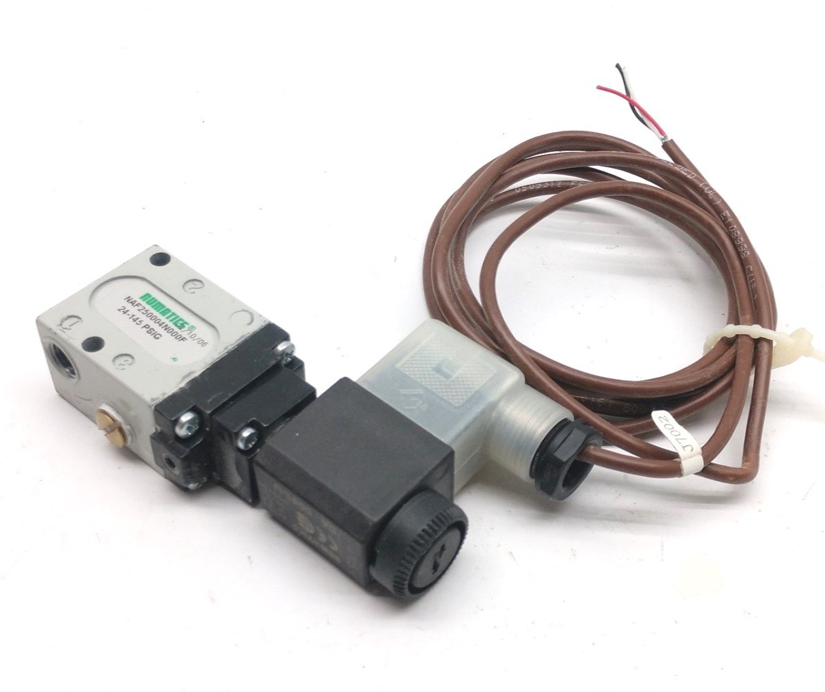 Used Numatics NAF250004N000F Solenoid Valve, Coil: 24VDC, Pressure: 24-145 PSIG