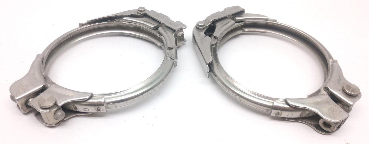 Used Lot of 2 Jacob 4.5" Ringlock Clamps, Adjustable, Inner Diameter: 4", Steel