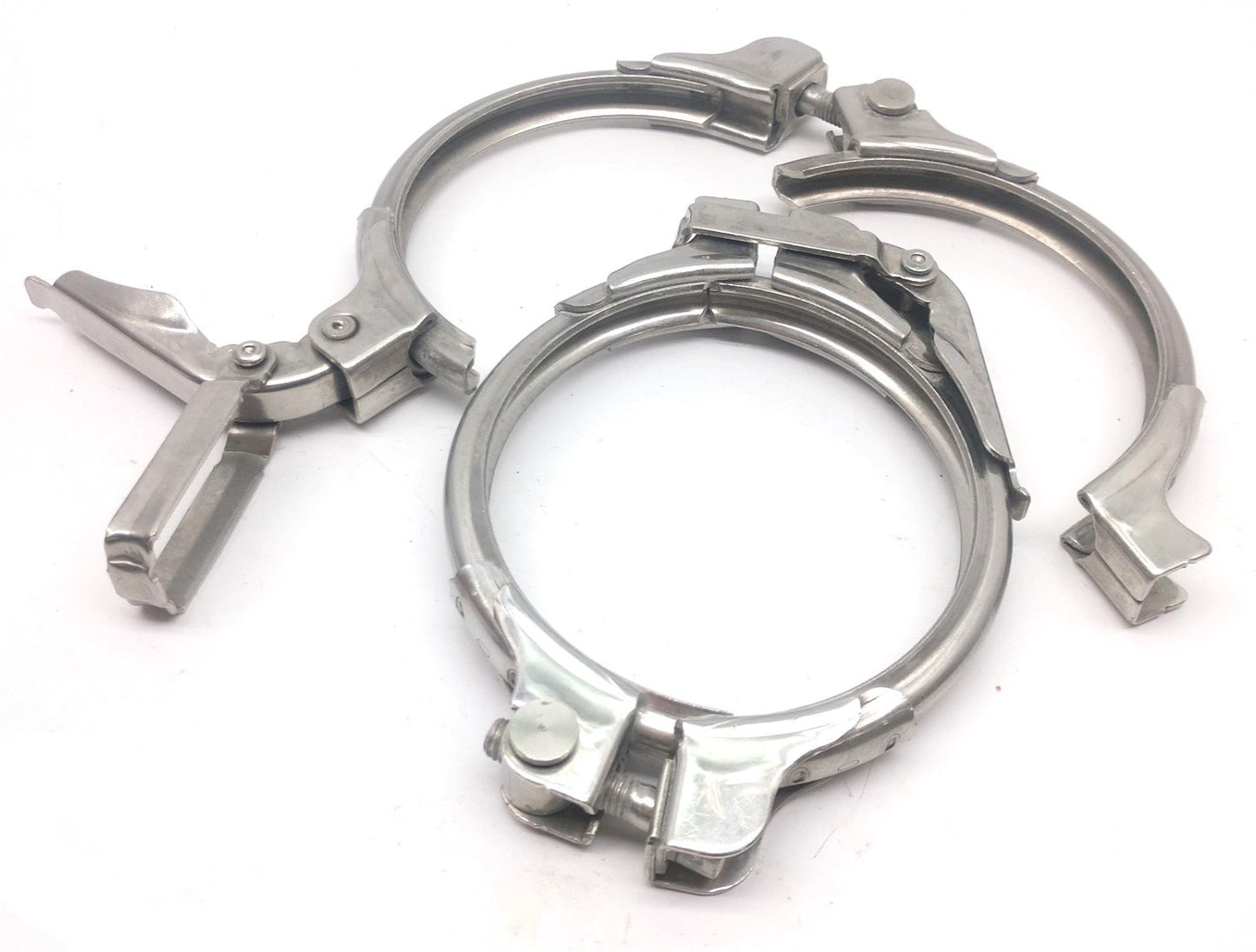 Used Lot of 2 Jacob 4.5" Ringlock Clamps, Adjustable, Inner Diameter: 4", Steel