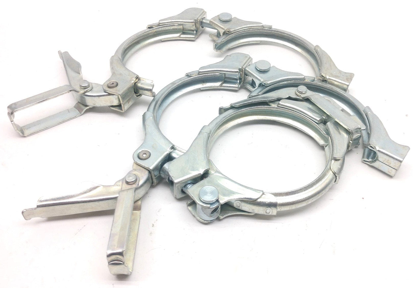 Used Lot of 3 Jacob 3-3/4" Ringlock Clamps, Adjustable, Inner Diameter: 3", Steel