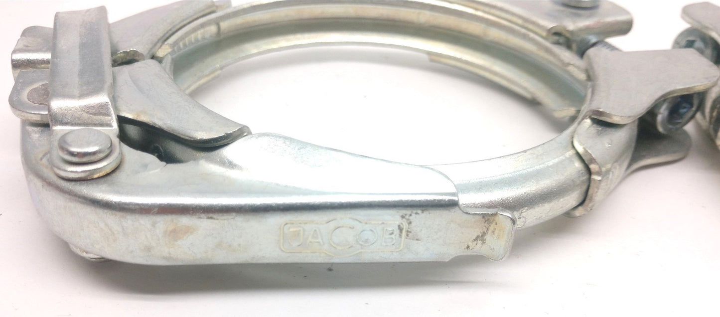 Used Lot of 3 Jacob 3-3/4" Ringlock Clamps, Adjustable, Inner Diameter: 3", Steel